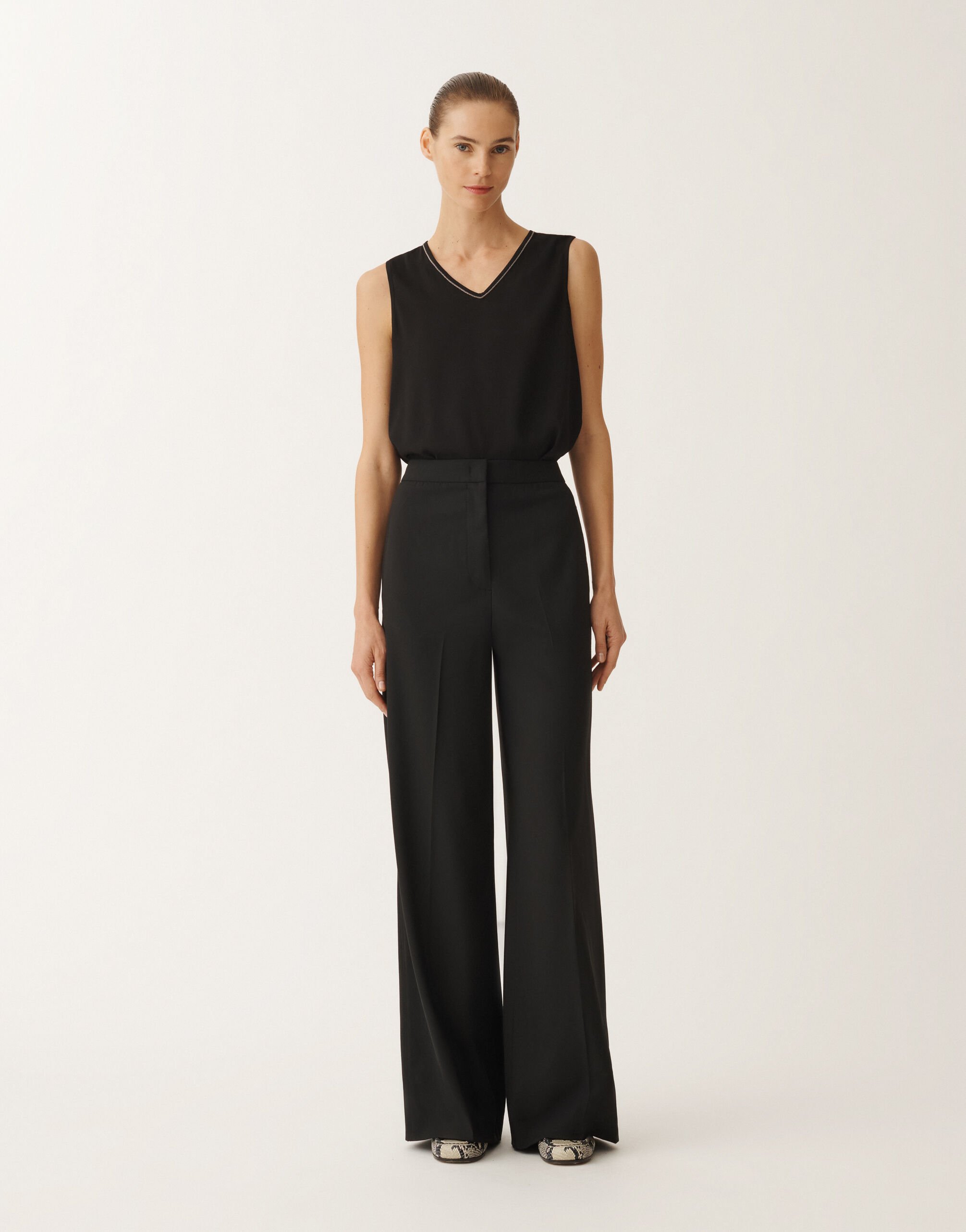 Fabiana Filippi Hose Spoleto aus Cool Wool, schwarz SCHWARZ PAD265F307D6200000
