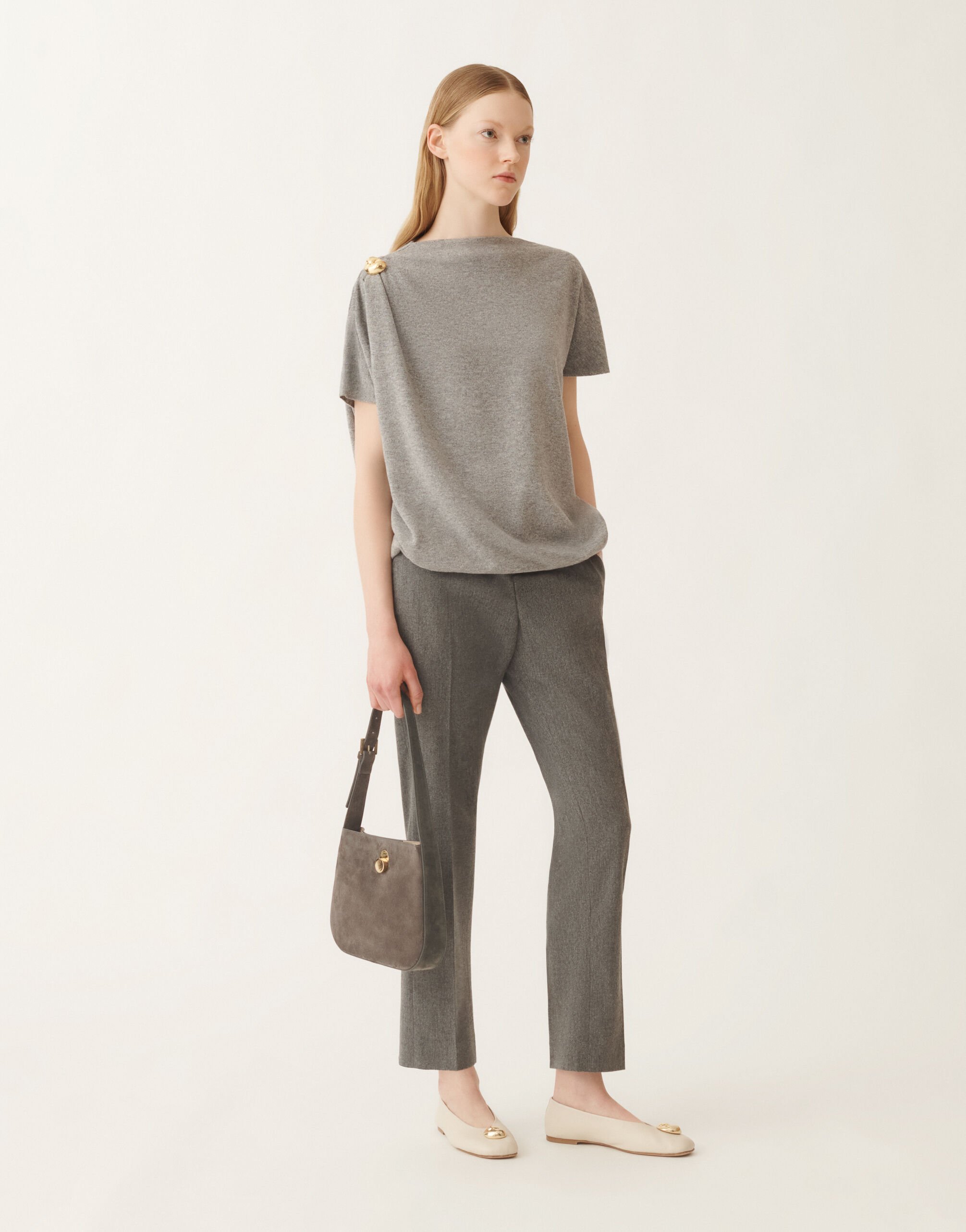 Fabiana Filippi Suéter en Platino, roca Gris MAD225F482N1280000