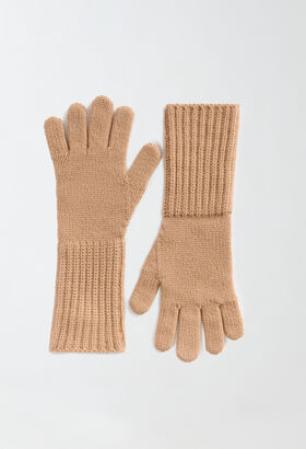 Fabiana Filippi Platinum gloves, camel WHITE SAD265A810D8170000