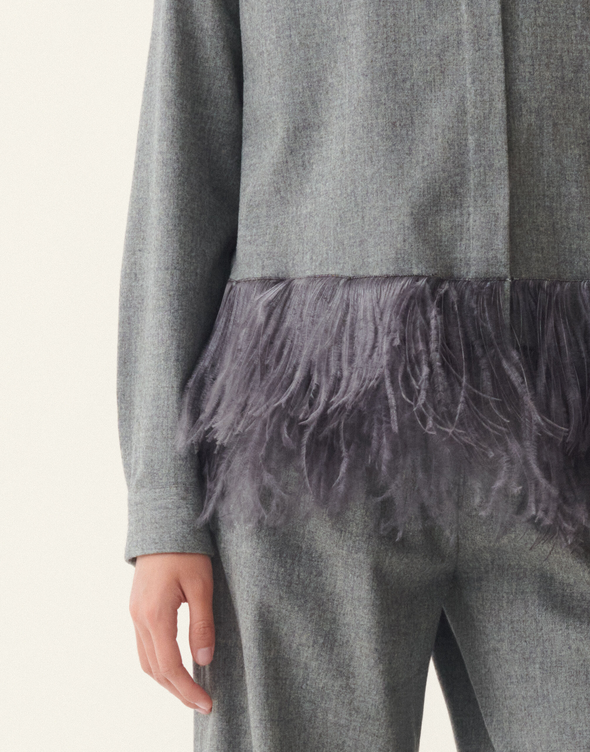 Boxy flannel shirt, mineral Fabiana Filippi Boxy flannel shirt, mineral Mineral CAD226F312M4150000