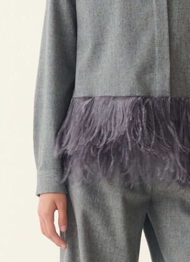 Boxy flannel shirt, mineral Fabiana Filippi Boxy flannel shirt, mineral Mineral CAD226F312M4150000