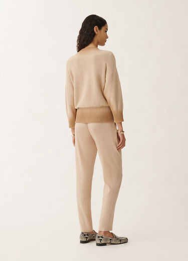 Fabiana Filippi Maglia in cotone e lino con paillettes, sabbia SABBIA MAD275F568L3820000