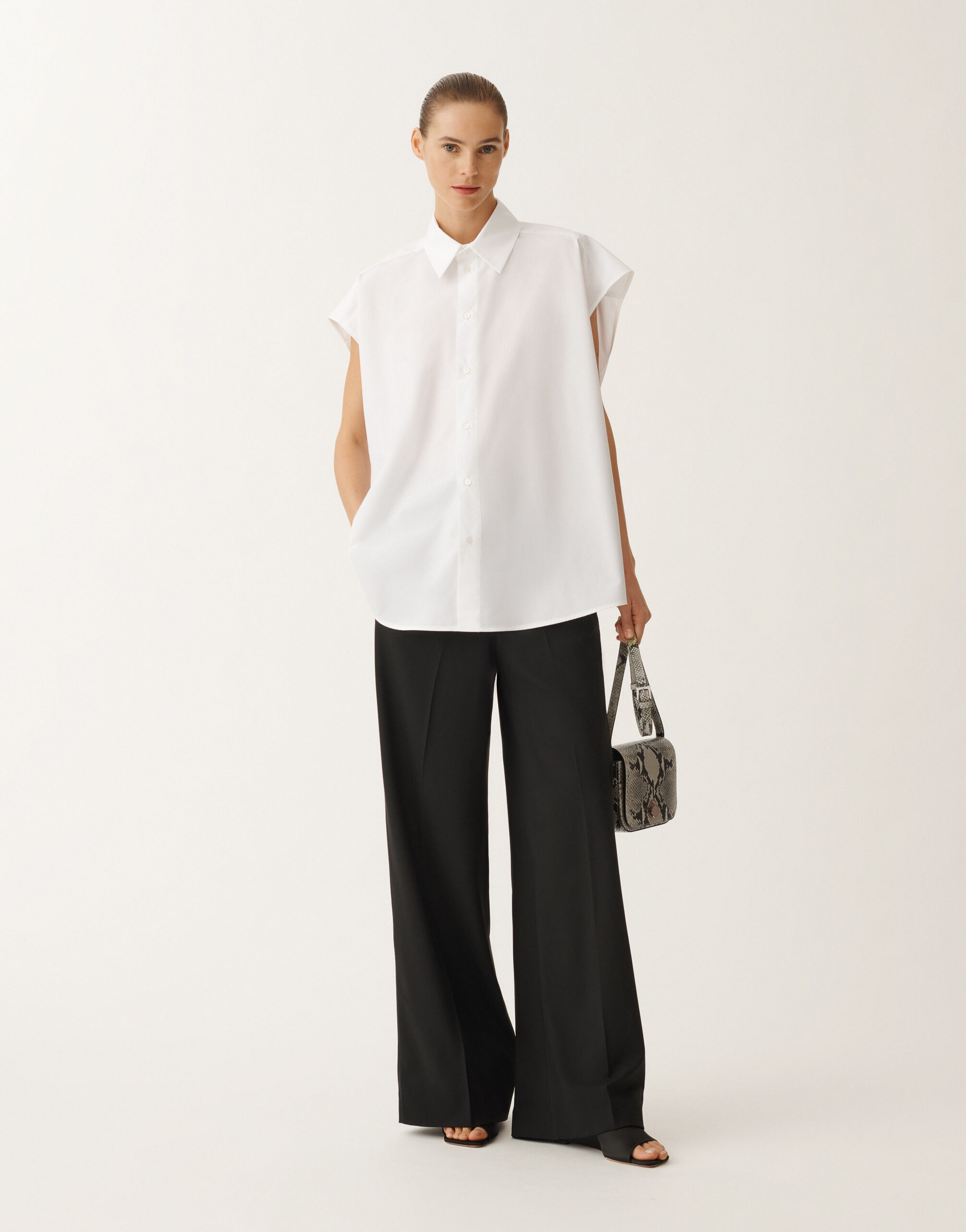 Tシャツ・カットソー FABIANA FILIPPI Women Tops TPD272W304 WHITE Poplin top, optical white for Women | Fabiana Filippi®