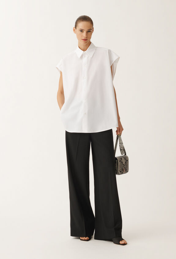 Fabiana Filippi POPLIN SLEEVELESS SHIRT WHITE CAD265F337D6500000