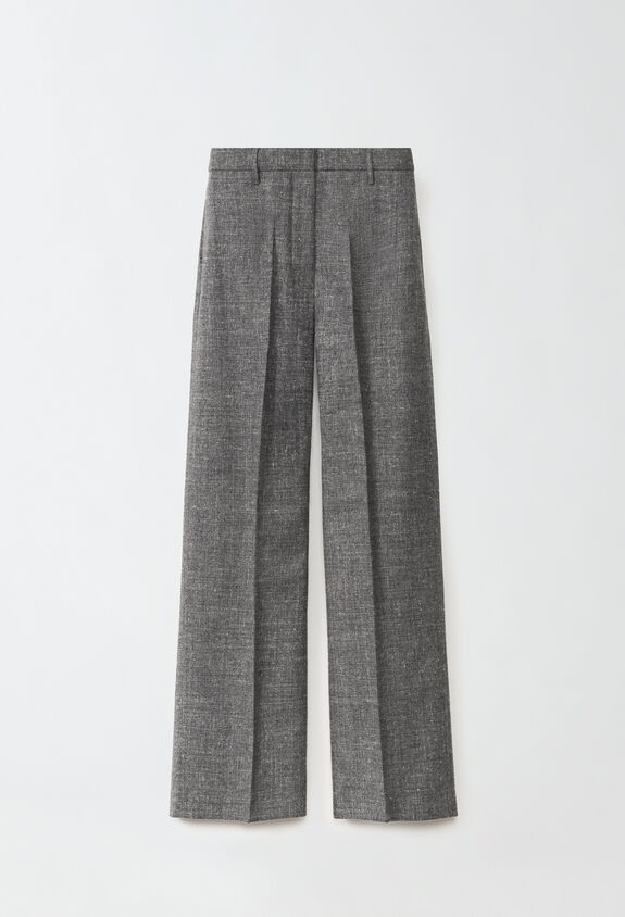 Fabiana Filippi Hose Norcia mit weitem Schnitt aus Flanell, graphitgrau und weiß GRAU PAD224F331D7440000