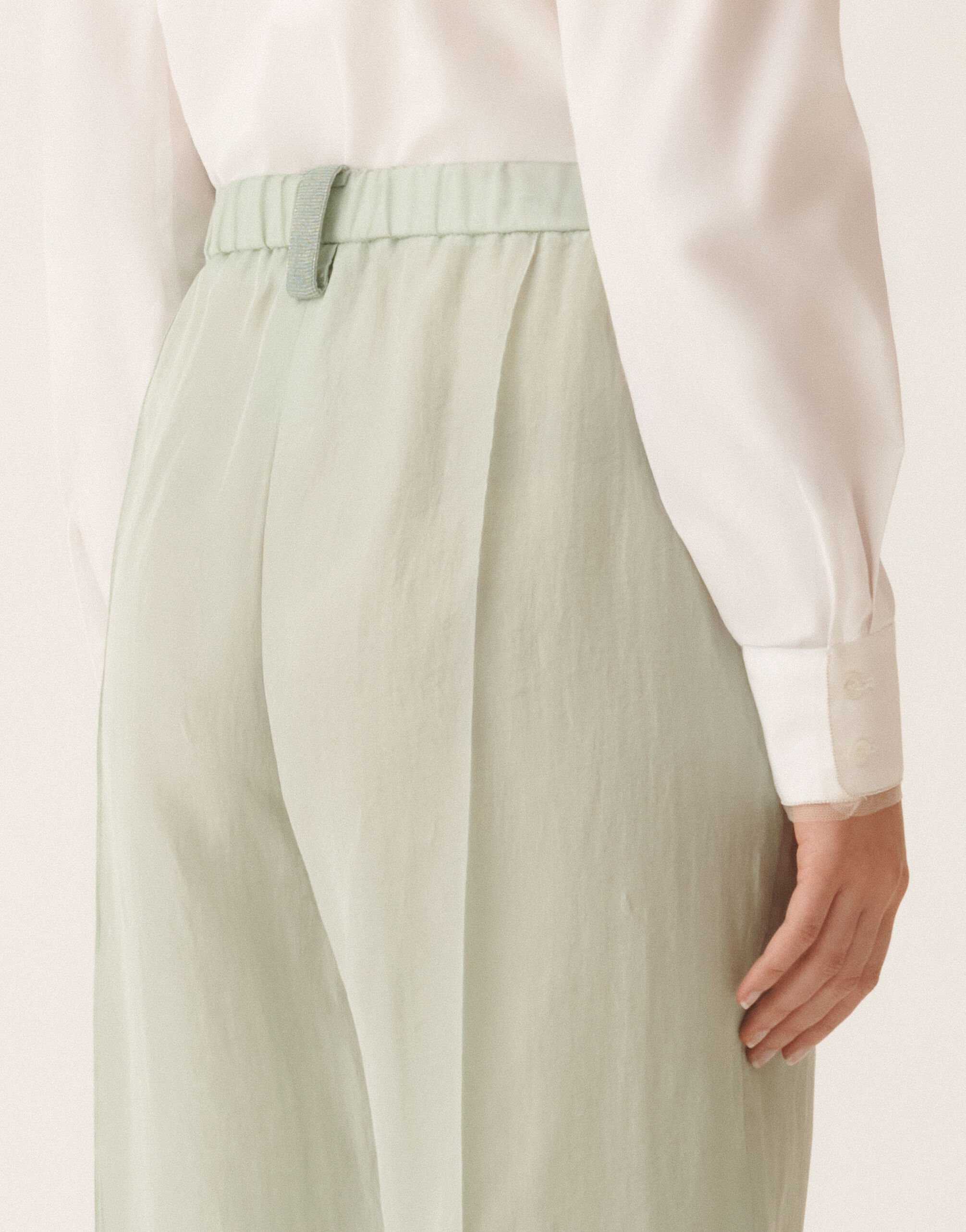Fabiana Filippi Gubbio jogging pants in fluid fabric, Ghirri green Ghirri Green PAD266F322L7850000
