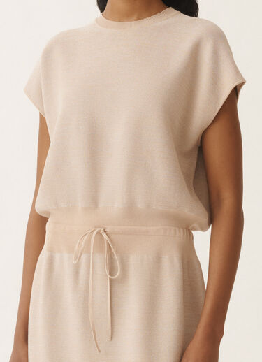 Fabiana Filippi Cotton dress with lurex, sand SAND ABD275F625L2330000