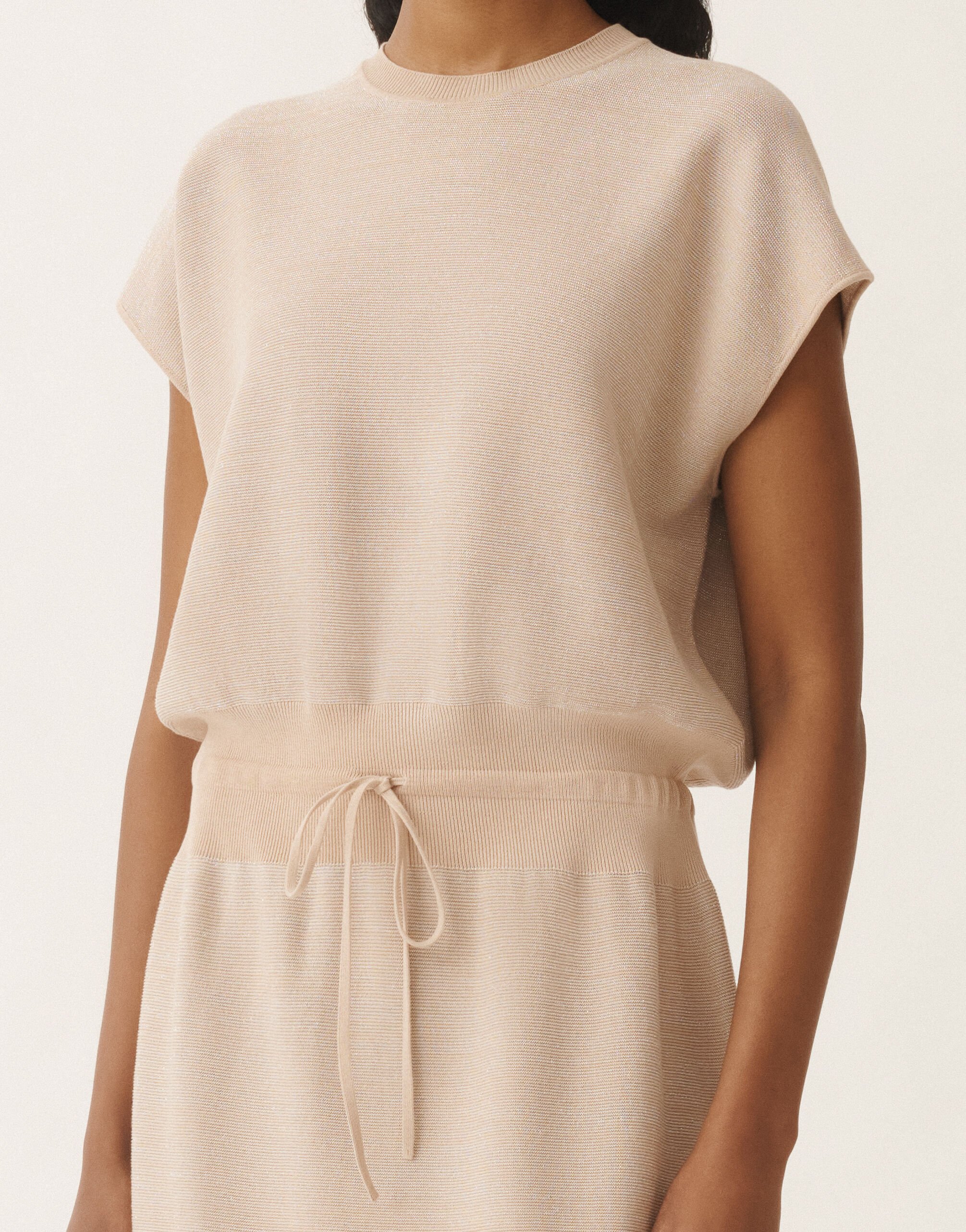 Fabiana Filippi Cotton dress with lurex, sand SAND ABD275F625L2330000