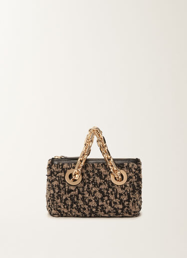 Fabiana Filippi Mini Eyelet in Tweed, Taupe und Schwarz Schwarz BGD225A920L8790000