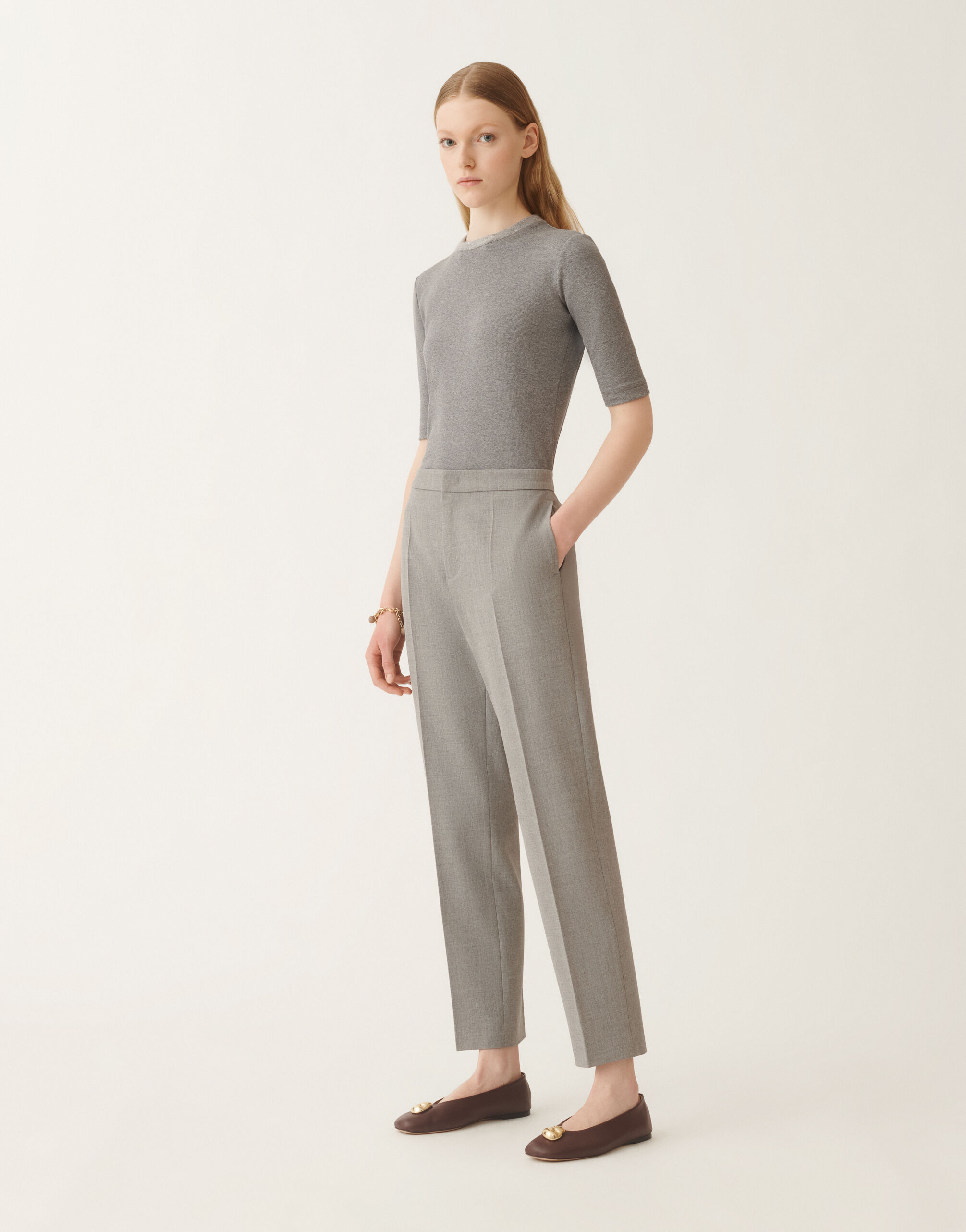 Fabiana Filippi Montefalco techno tailoring trousers, rock grey GREY PAD215F326L5300000