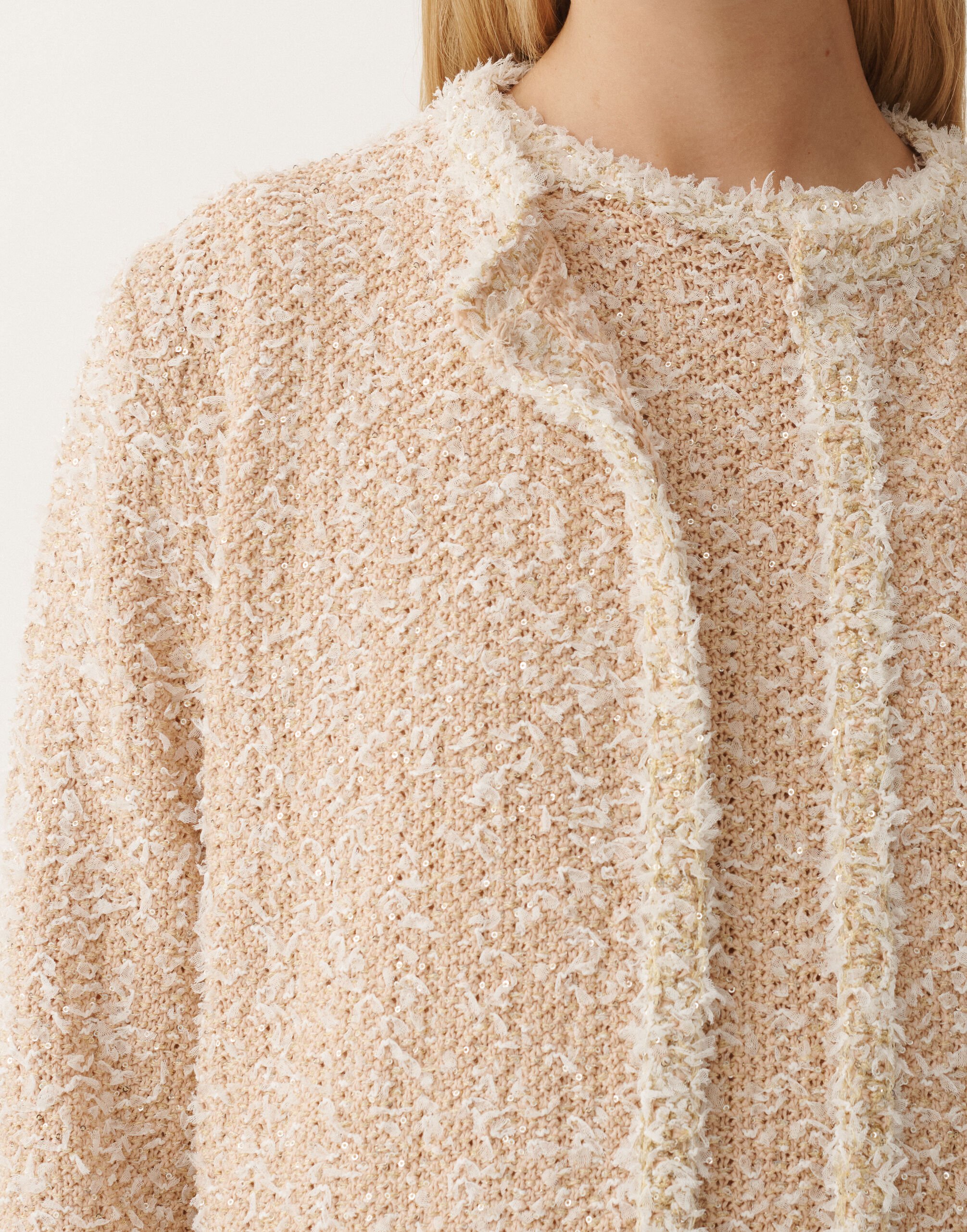 Fabiana Filippi Tweed-effect jacket, dusty pink and citrine PINK MAD265F139L1670000