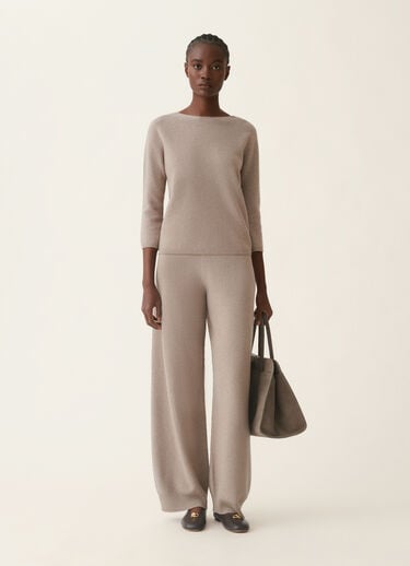 Fabiana Filippi Platinum trousers with lurex, mocha Mocha PAD216F336M3330000