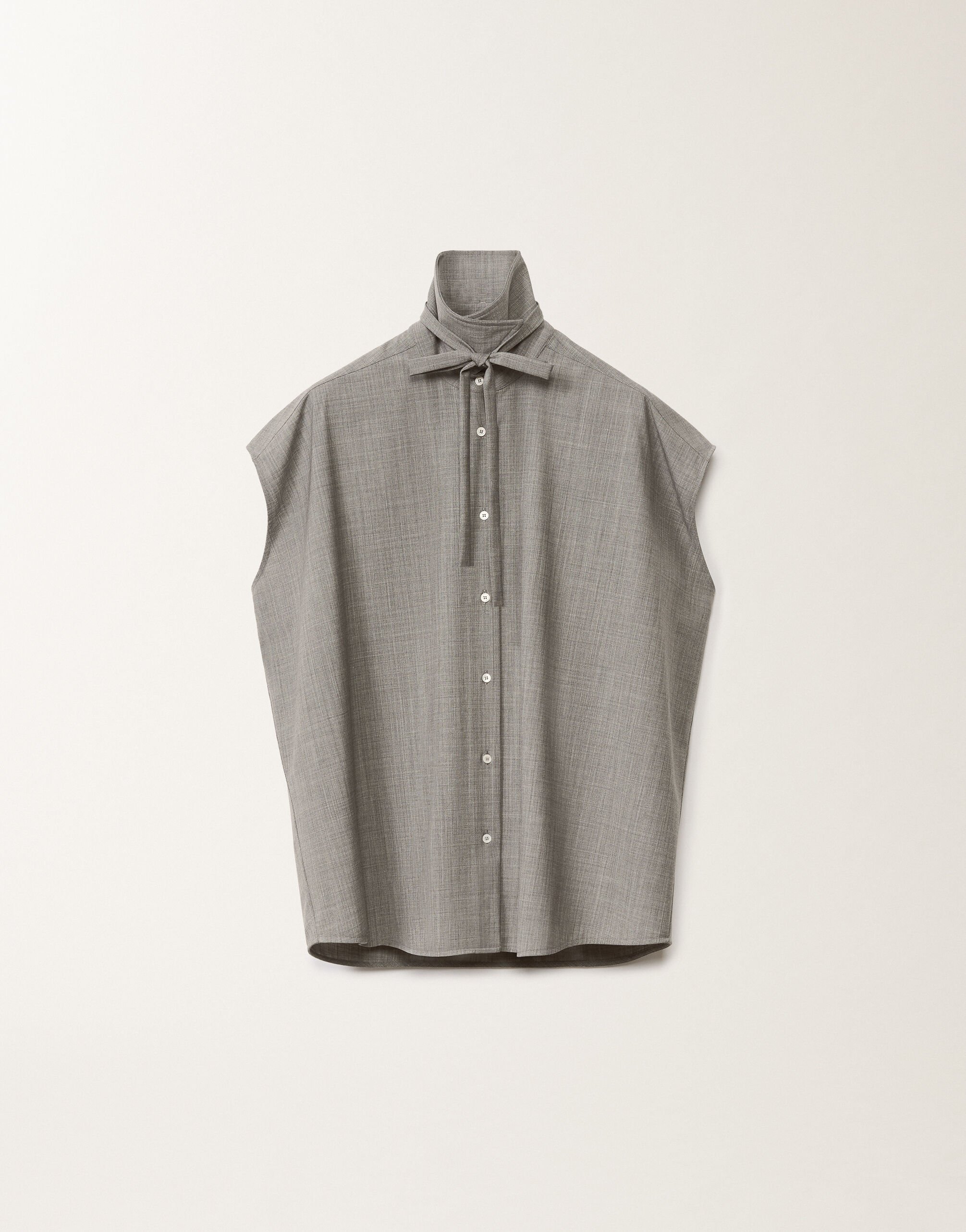 Fabiana Filippi Cool wool shirt, melange rock GREY CAD265F429D6200000