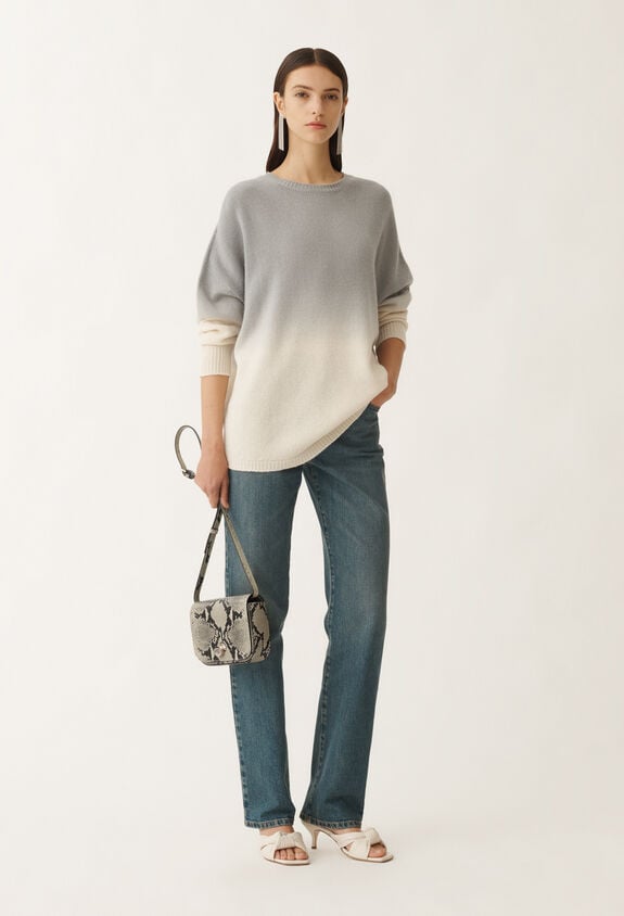 Fabiana Filippi FADED PLATINUM OVERSIZED CREW NECK SWEATER GREY MAD265F104L1600000