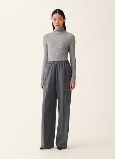 Pinstripe flannel trousers, charcoal Fabiana Filippi Pinstripe flannel trousers, charcoal Charcoal PAD226F456M4130000