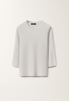 Fabiana Filippi Organic cotton and lurex sweater, aqua green BLACK MAD265F038L1610000