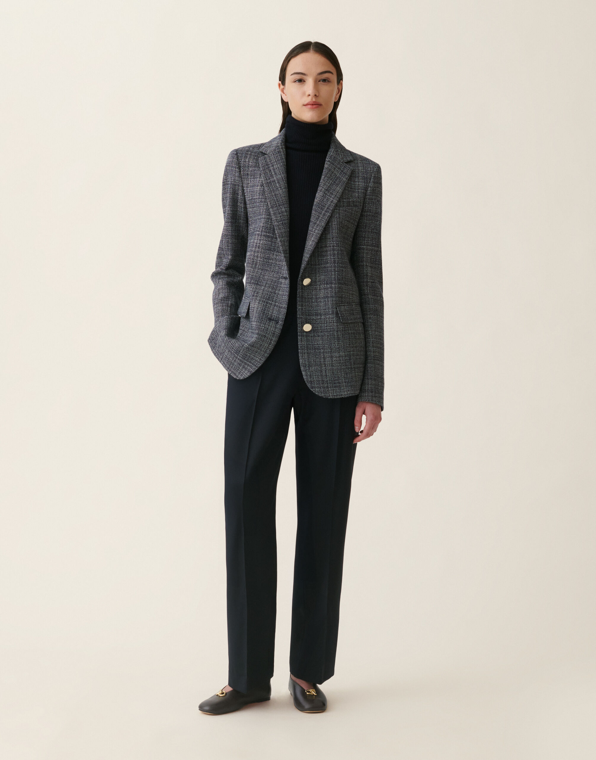 Gubbio trousers in bistretch cool wool, midnight blue Fabiana Filippi Gubbio trousers in bistretch cool wool, midnight blue Midnight blue PAD216F322M2760000