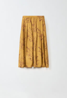 Fabiana Filippi FABULA VITAE PRINT PLEATED SKIRT WITH ELASTIC WAISTBAND BLACK CTD224F712D7710000