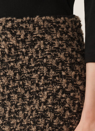 Fabiana Filippi Gonna in tweed e paillettes, fango e nero Marrone GND225F809L6290000