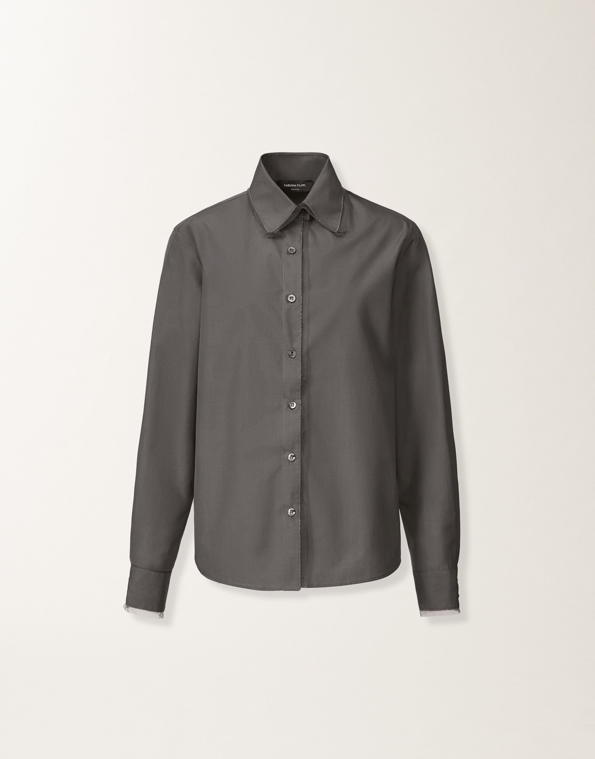 Fabiana Filippi Camisa de popelina, humo Gris CAD215F233L5820000
