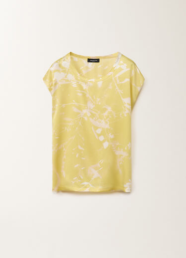 Fabiana Filippi Tilia-print silk top, cedar YELLOW TPD265F465D8270000