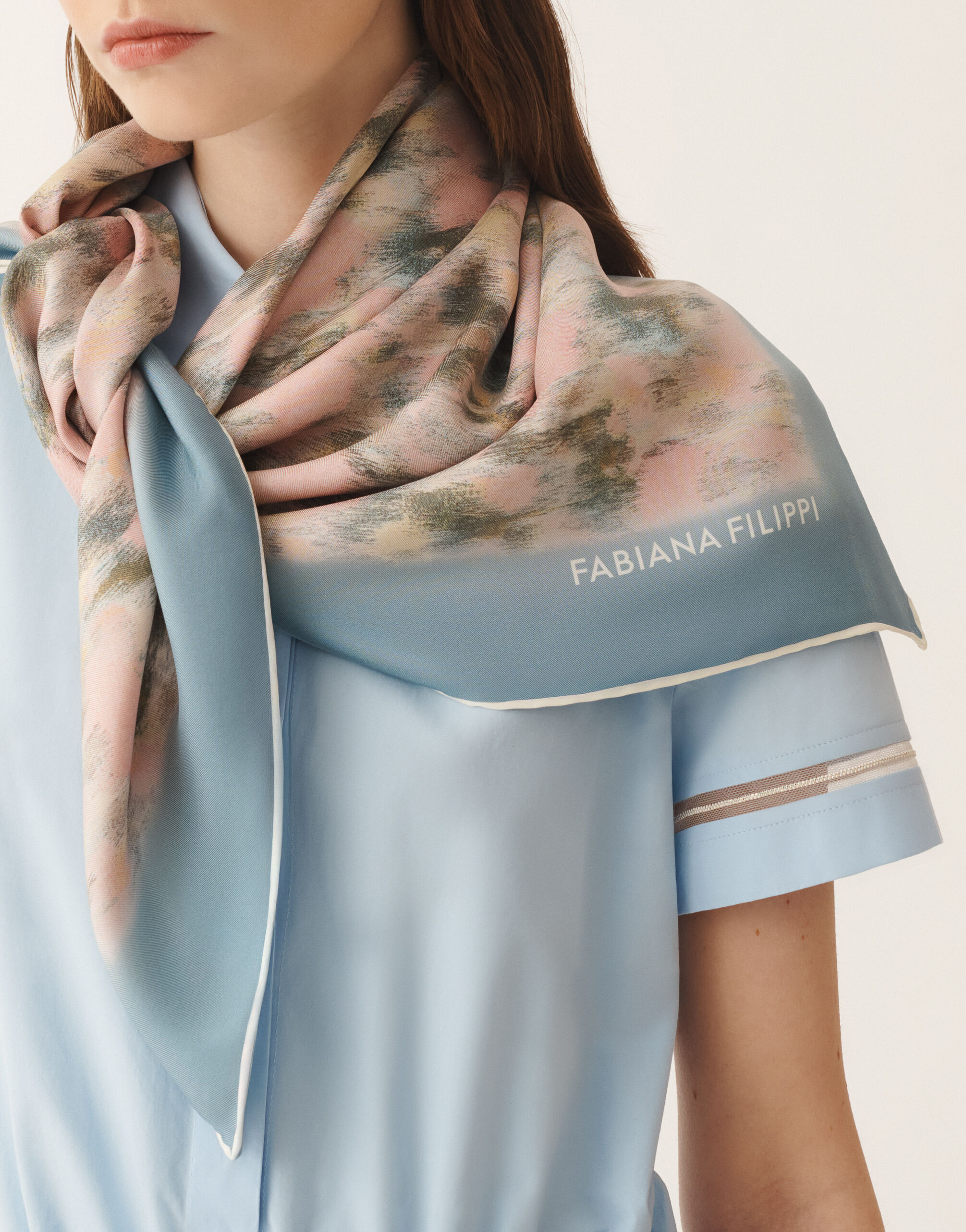 Printed silk foulard, chiné print Fabiana Filippi Printed silk foulard, chiné print CHINÉ PRINT SAD276A949M0430000