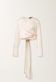 Fabiana Filippi Top in enver satin, butter White TPD225F299D9020000