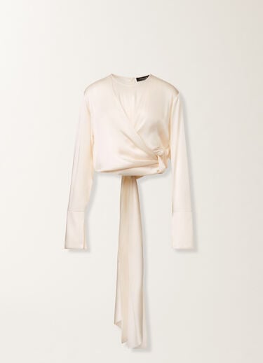 Fabiana Filippi Top in enver satin, butter White TPD225F299D9020000