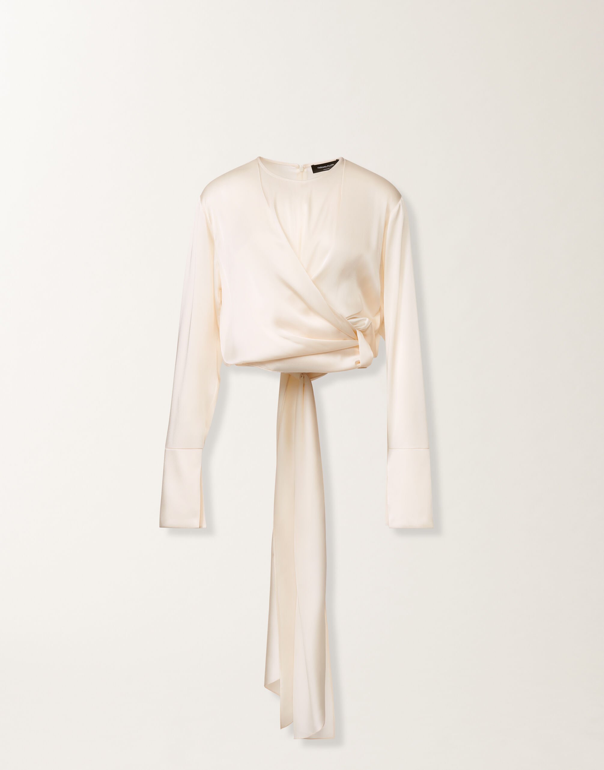 Fabiana Filippi Top in enver satin, butter White TPD225F299D9020000