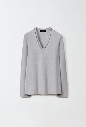 Fabiana Filippi Jersey T-shirt, pebble grey PINK JED224F278SK000000