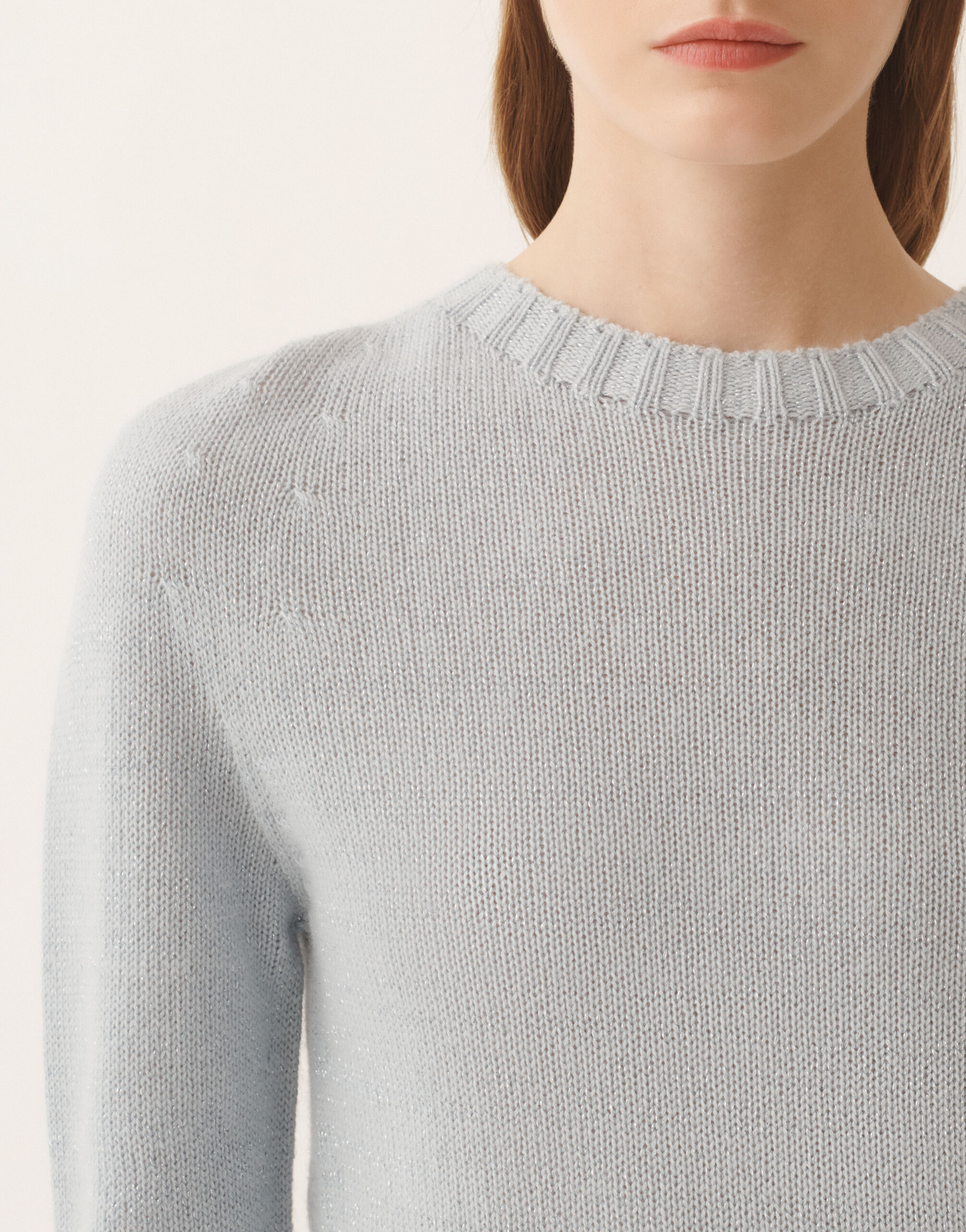 Platinum sweater with lurex, aqua for Women | Fabiana Filippi®