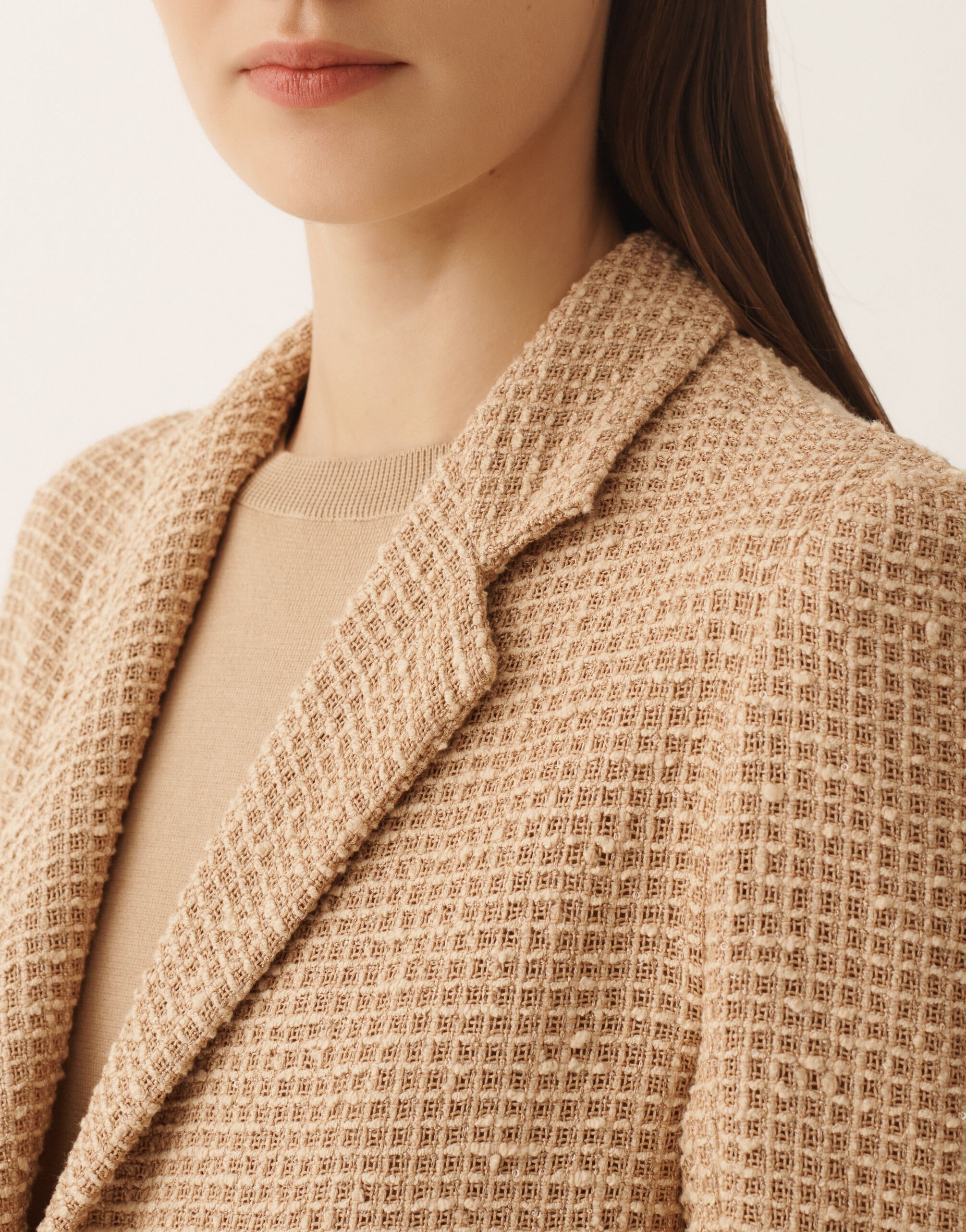 Fabiana Filippi Oversized jacket in cotton mesh and sequins, maple ACER GCD276F218D9660000