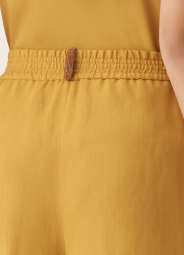 Fabiana Filippi Fluid linen and viscose trousers in mustard MUSTARD PAD276F336M1500000