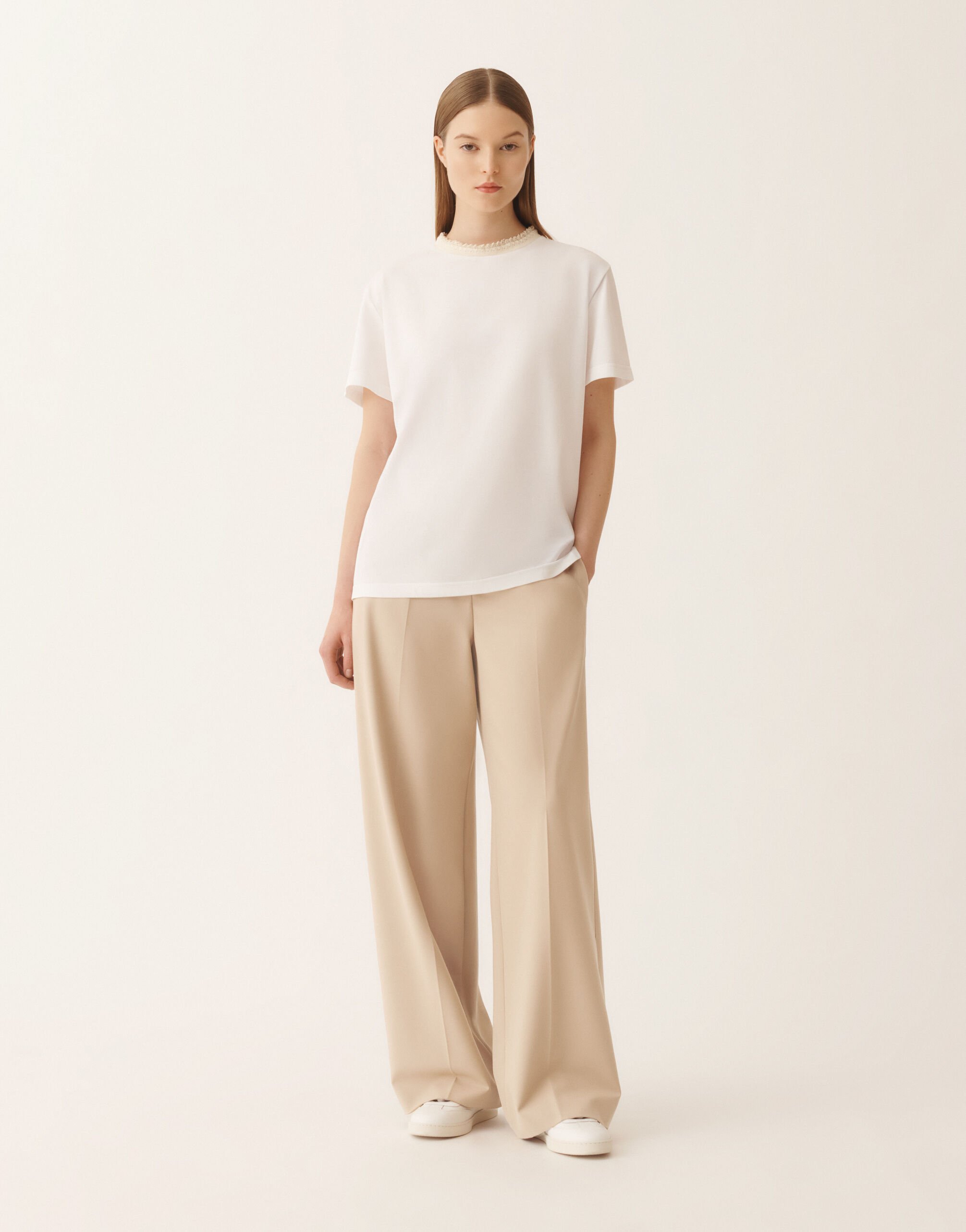 Fabiana Filippi T-Shirt aus Jersey, optisches Weiß Weiß JED266F133L9200000