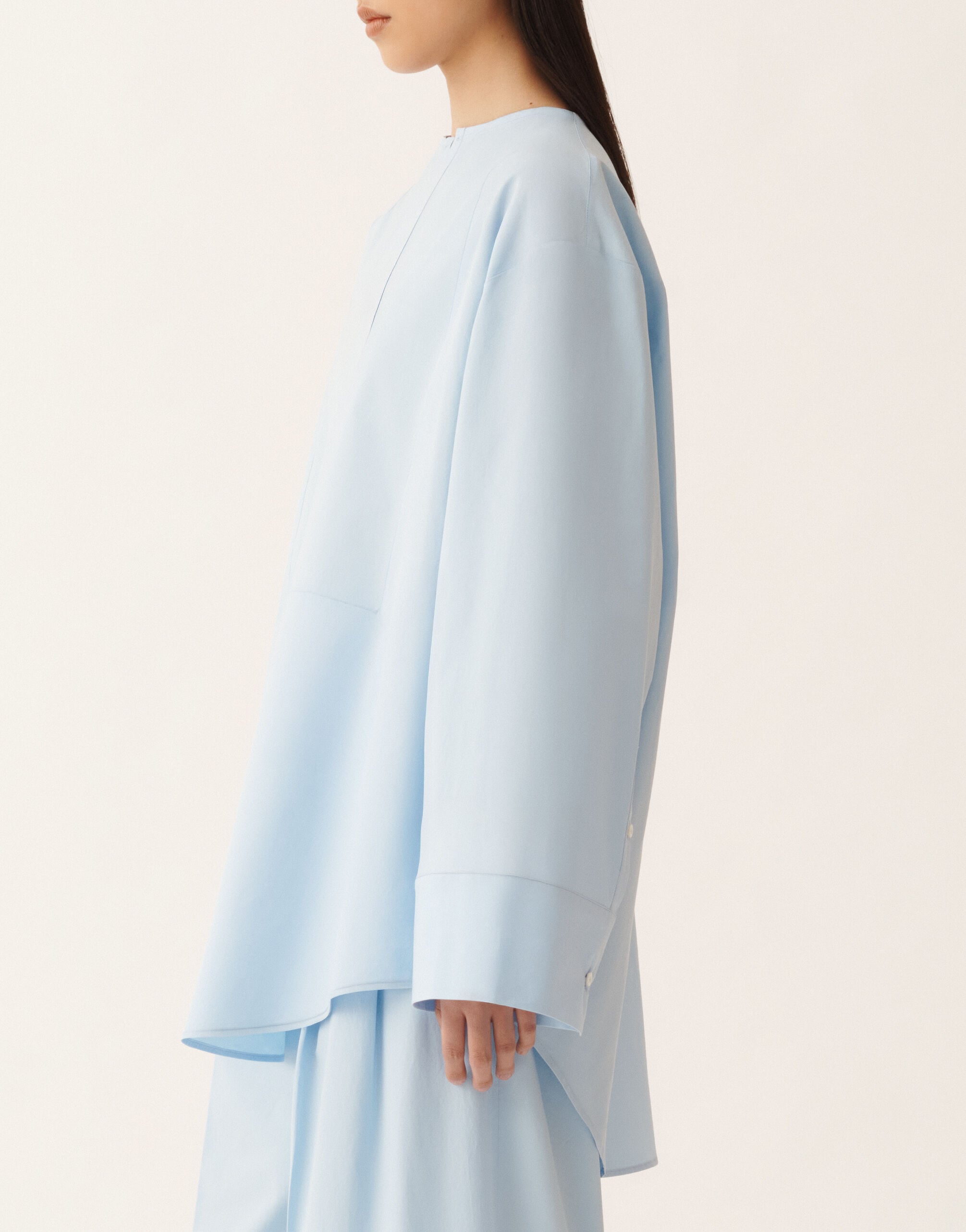 Sky blue poplin shirt for Women | Fabiana Filippi®
