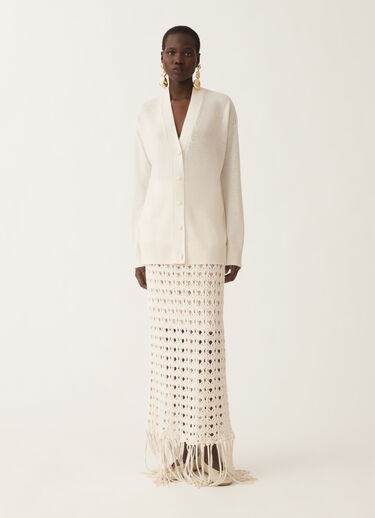 Fabiana Filippi Pull en cachemire, raphia BLANC MAD215F014N9000000