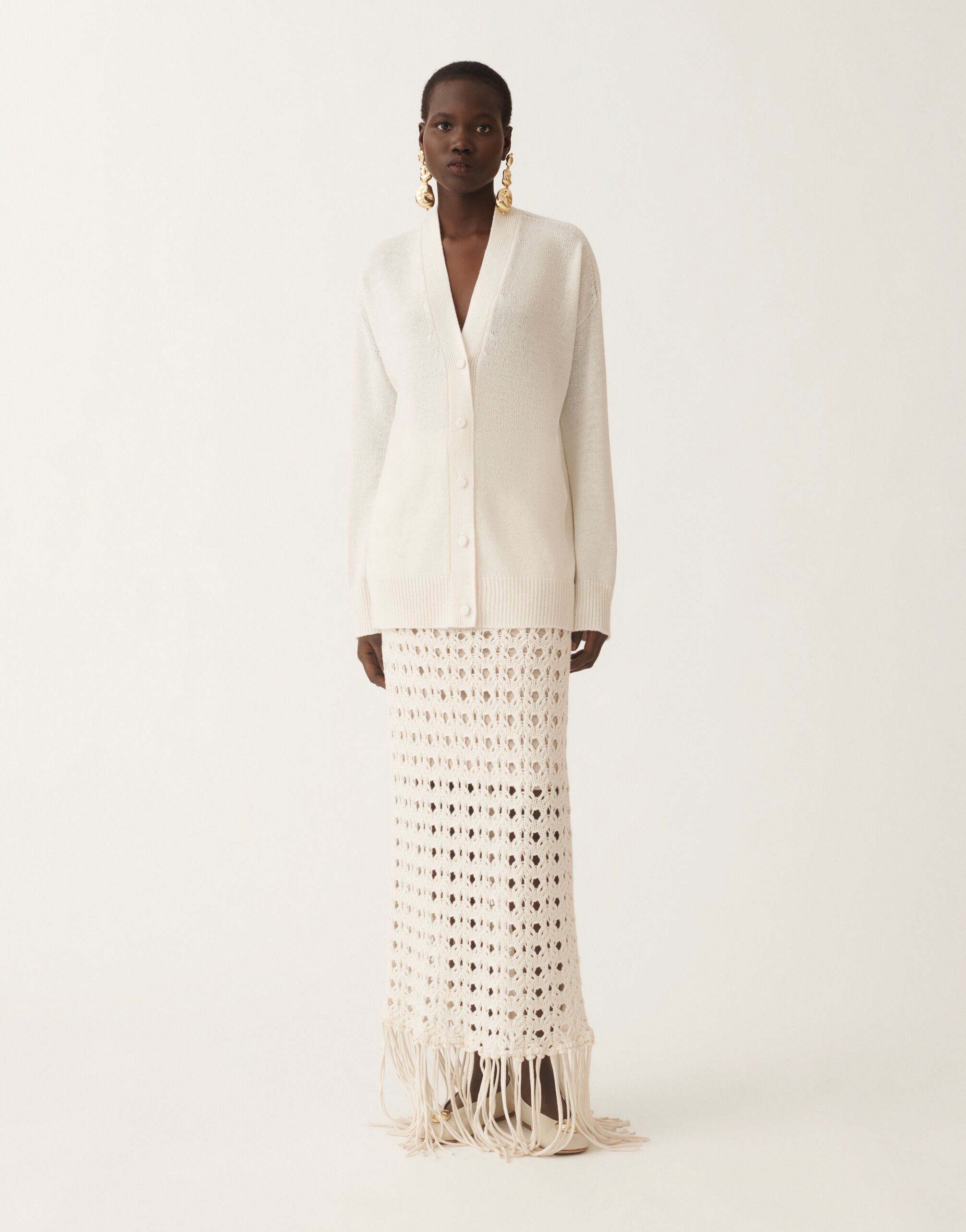 Fabiana Filippi Pull en cachemire, raphia BLANC MAD215F014N9000000