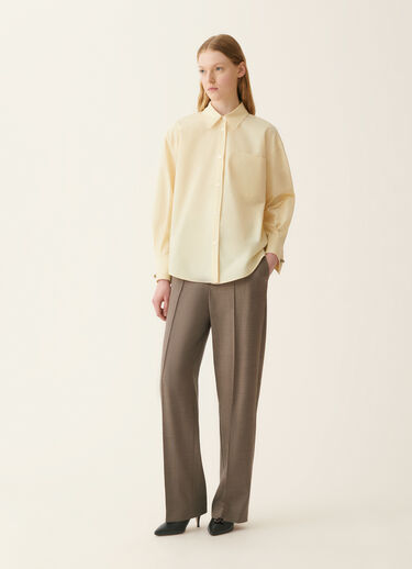 Long poplin shirt, vanilla yellow Fabiana Filippi Long poplin shirt, vanilla yellow Vanilla yellow CAD226F693D6500000