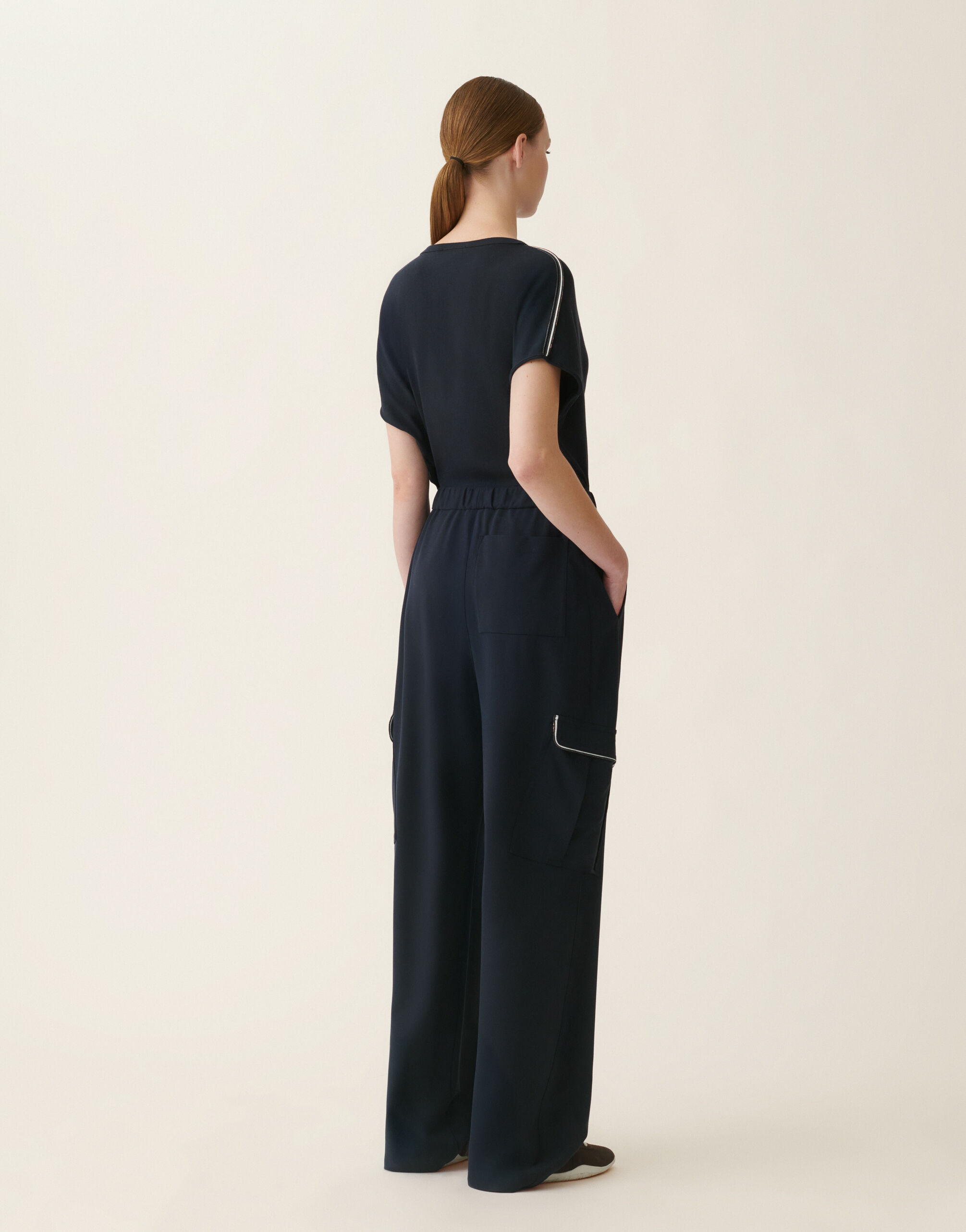 Fabiana Filippi Pantalon cargo en jersey point Milano, bleu nuit Bleu nuit PAD216F290M3100000