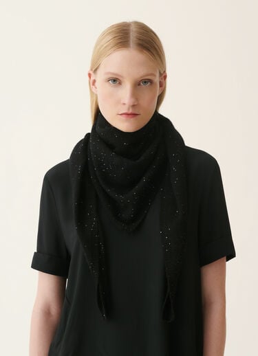 Triangular sequin scarf, black Fabiana Filippi Triangular sequin scarf, black Black SAD216A881D2960000