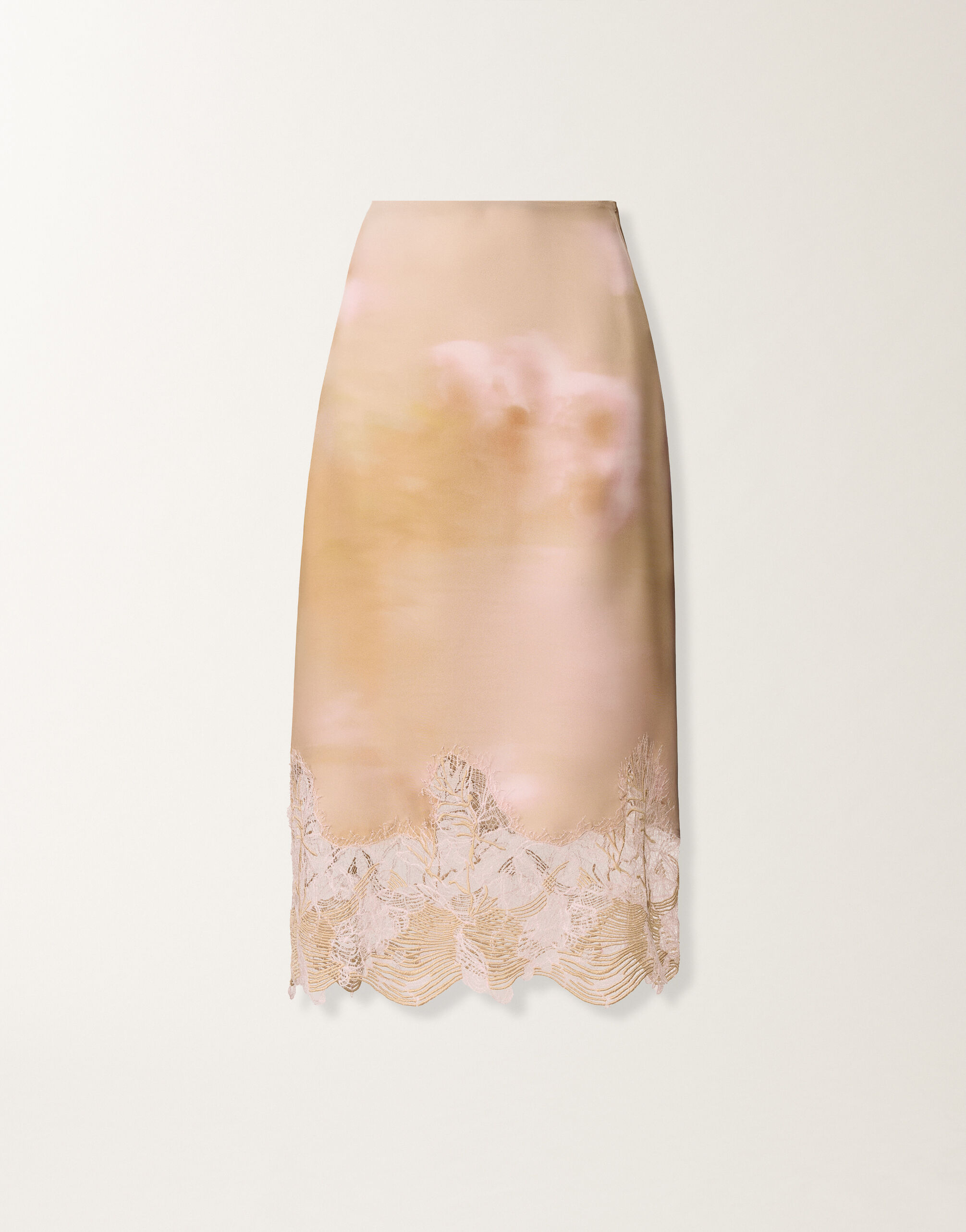 Fabiana Filippi Printed silk twill skirt with lace, memento rosae MEMENTO ROSAE GND276F837M1040000