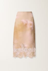 Fabiana Filippi Printed silk twill skirt with lace, memento rosae MEMENTO ROSAE GND276F837M1040000