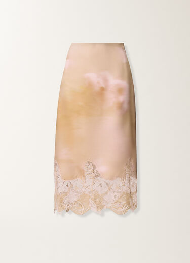 Fabiana Filippi Printed silk twill skirt with lace, memento rosae MEMENTO ROSAE GND276F837M1040000