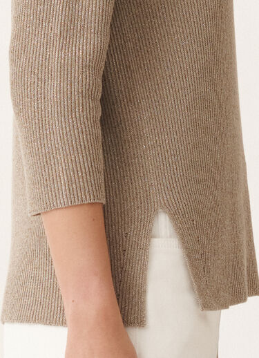 Fabiana Filippi Organic cotton and lurex sweater, clay CLAY MAD275F494L4520000