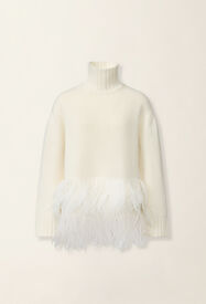 Maglia in platinum con piume