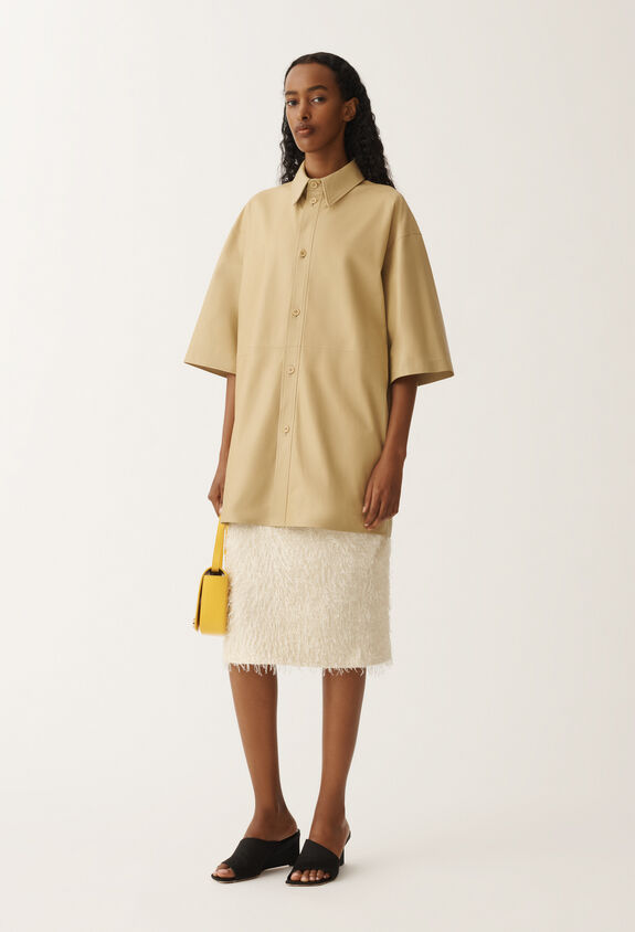Fabiana Filippi Lightweight nappa leather shirt, gold YELLOW PLD265F280D7510000