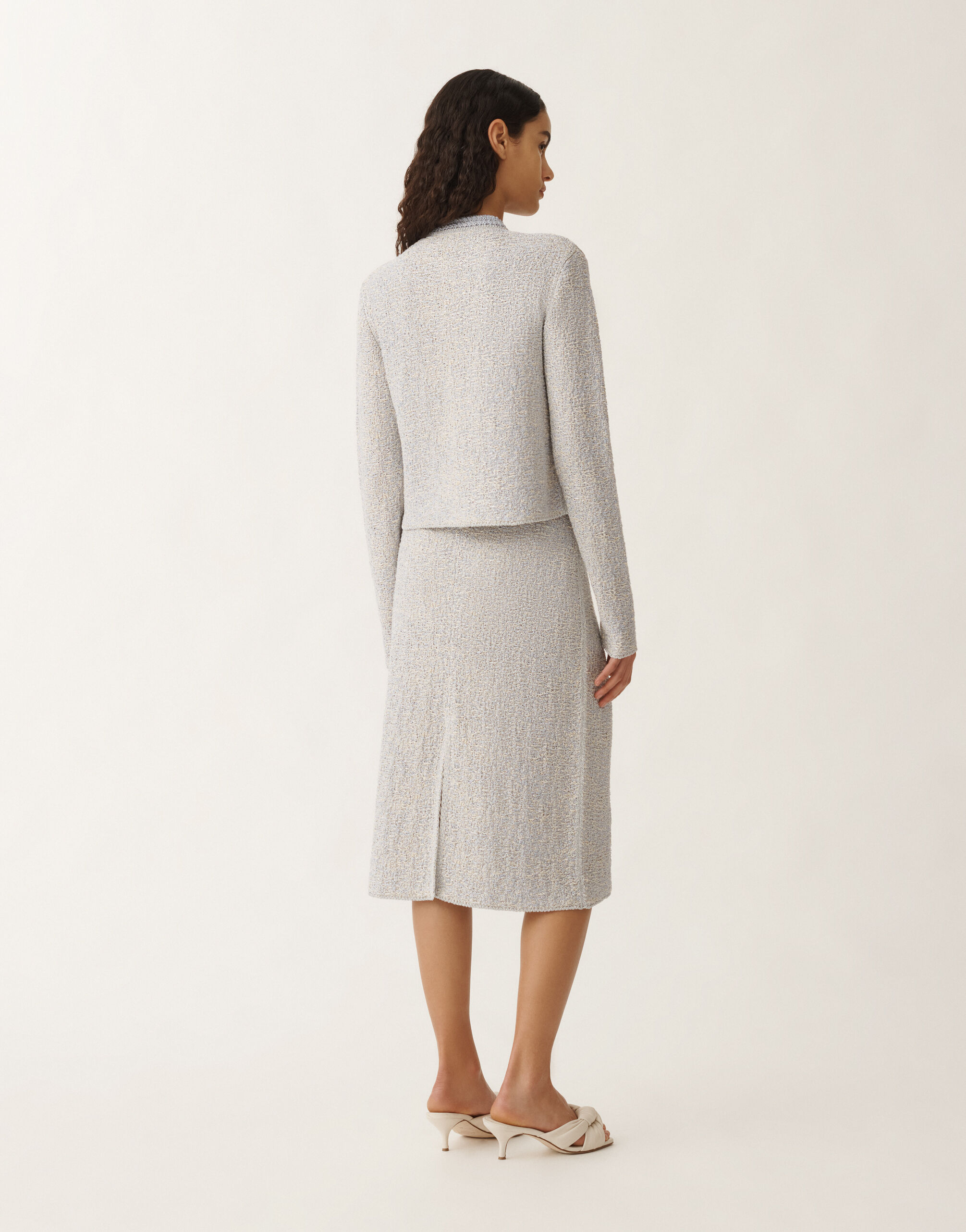 Fabiana Filippi Lurex knit tweed cardigan, vanilla and mauve VANILLA/LAVENDER MAD275F584L3660000
