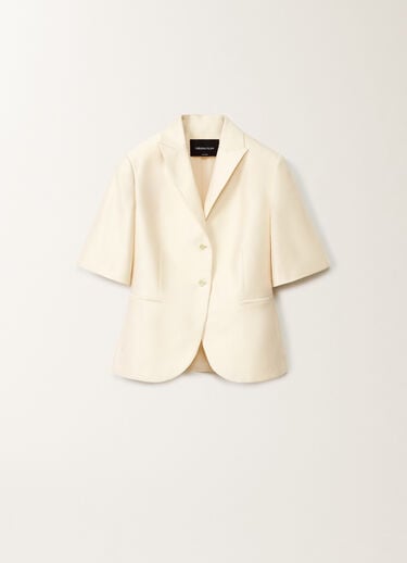Fabiana Filippi Kurzarmjacke aus Baumwolle und Mikado-Seide, vanille VANILLE GCD275F677D7870000