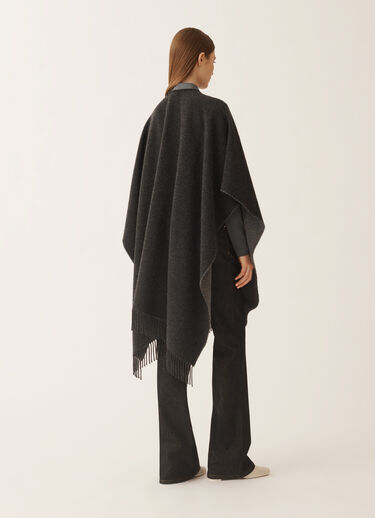 Fabiana Filippi Open wool and cashmere cape, slate and rock Grey SAD225A930L8470000