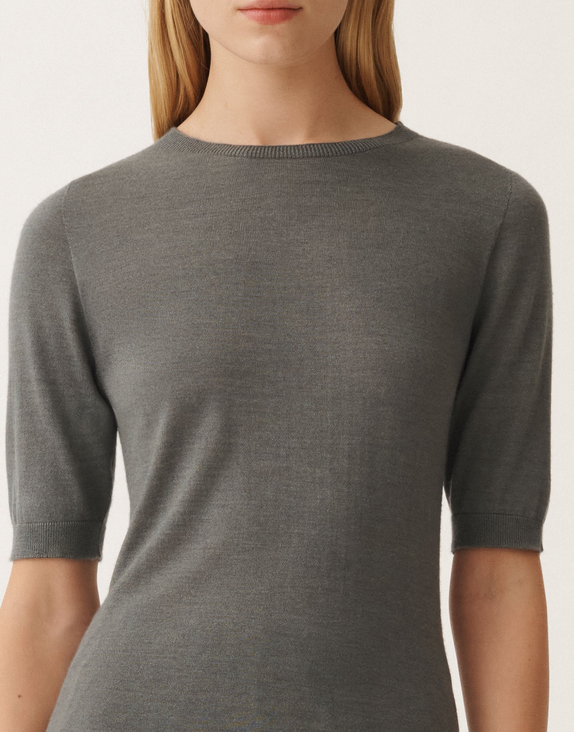 Fabiana Filippi Pullover aus Kaschmir und Seide, granitfarben GRAU MAD265F001N9070000